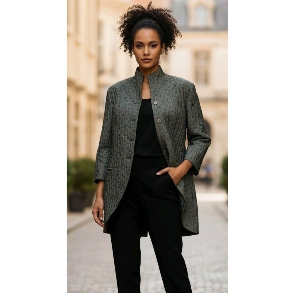 Charlotte Neuville Blazer Jacketโ Women's Size 8 Wool Rayon Brocade Designer US